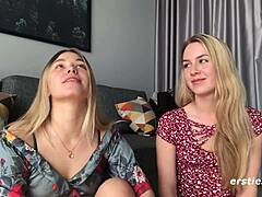 Două lesbiene amatoare explorează corpul fiecăruia într-un videoclip fierbinte