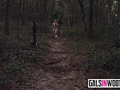 Big cock humiliates Goldie Rush in the woods