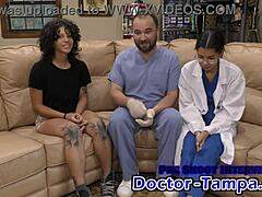 Nurse Aria assists doctor Tampa in his first gyno exam with POV