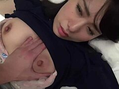 Amateur Japanese girl with big natural tits and ass enjoys car sex
