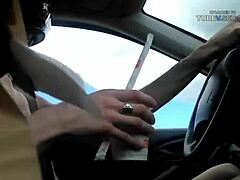 Chastity drive through with food and flashing