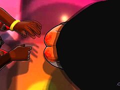 Cartoon ebony college teen with a big ass worships in 3D
