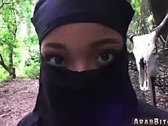 Hijab-clad teen's first time outdoor fucking in reality video