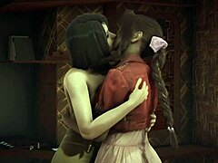 فيلم كامل لثلاثي مثليات بين Rinoa و Aeriths مع ممارسة الجنس الفموي المزدوج والقذف
