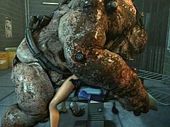 Monsters and women in the lab get pounded by mass effect toys