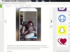 Fingering and cunt play with a cucumber in video call
