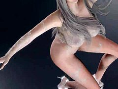Katso, kuinka 3D-animoitu tyttö esittää seksikkään tanssin ja osallistuu nimenomaisiin tekoihin
