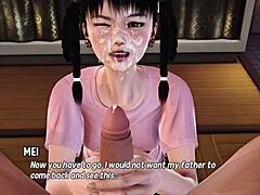 Monsterkuk får ett lyckligt slut från en kvav tonåring i 3D Hentai