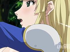 Animasi Jepun tentang remaja yang berahi dengan payudara besar yang pancut di tempat awam