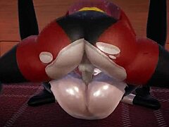 Tuplaa nautinto: Helen Parr saa creampied tässä 3D animoitu porno