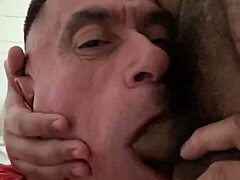 Gay blowjob in slow motion with gagging and choking